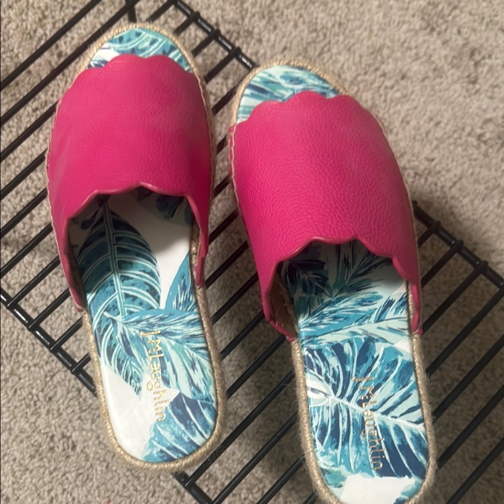J. McLaughlin Pink Espadrille Slide Sandals